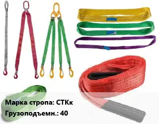 Строп текстильный СТКк кольцевой, круглопрядный Грузопод.:40 L=3